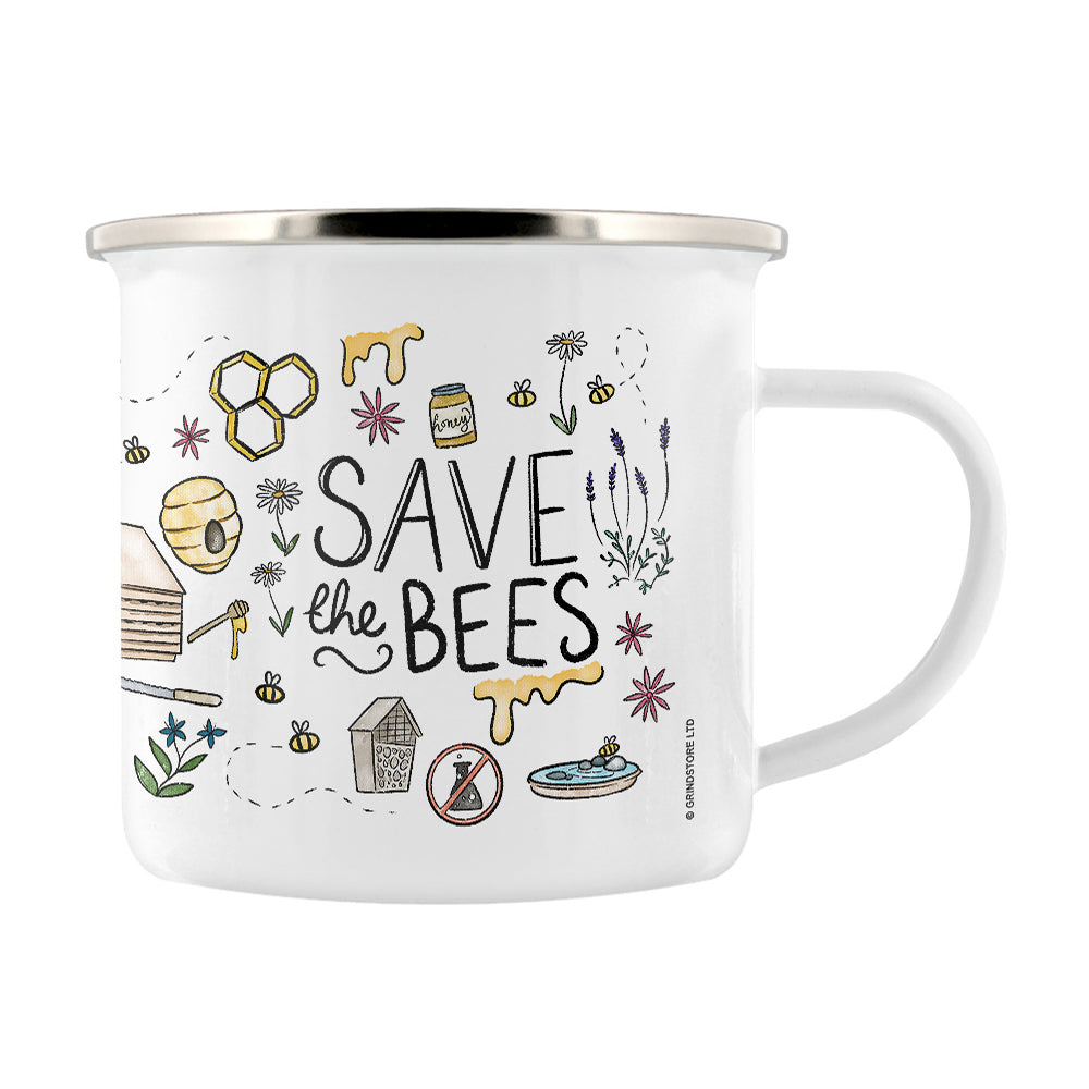 Save The Bees Enamel Mug
