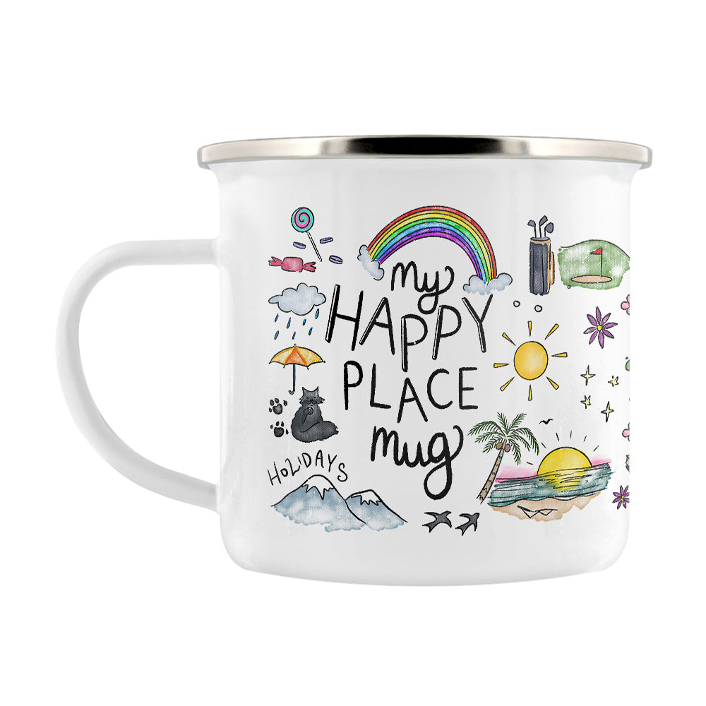 My Happy Place Enamel Mug