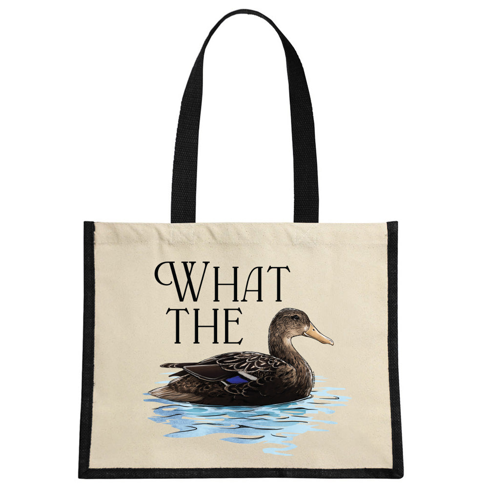 Wild Giggles What The Duck Jute Bag