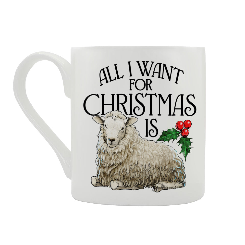Wild Giggles All I Want For Christmas Is Ewe Bone China Mug