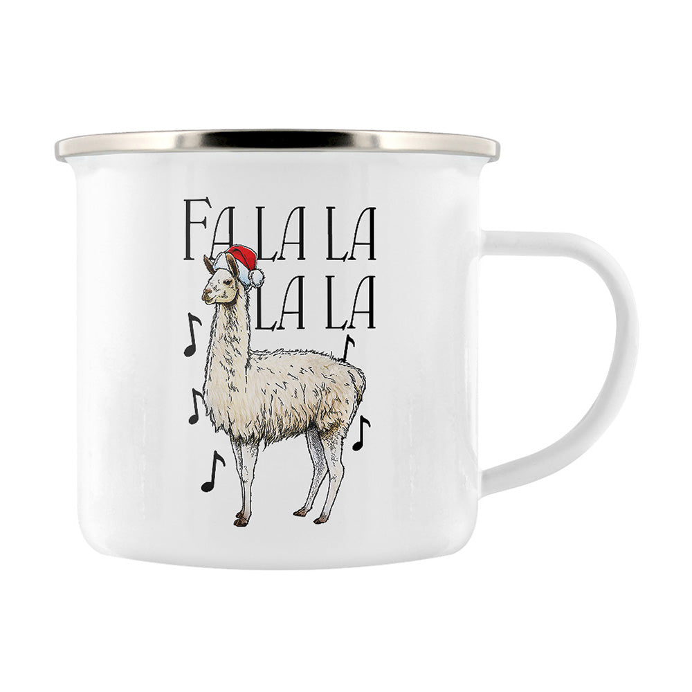 Wild Giggles Fa-La-La-La-La Llama Enamel Mug