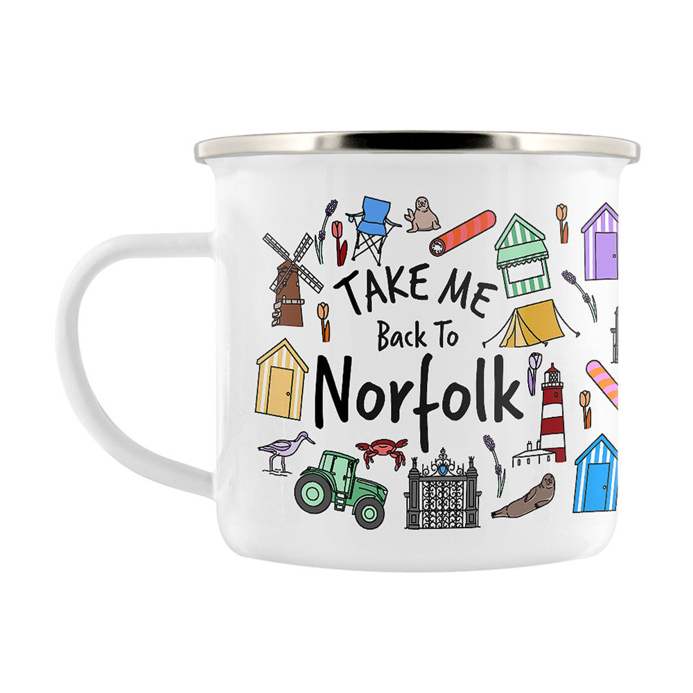 Take Me Back To Norfolk Enamel Mug