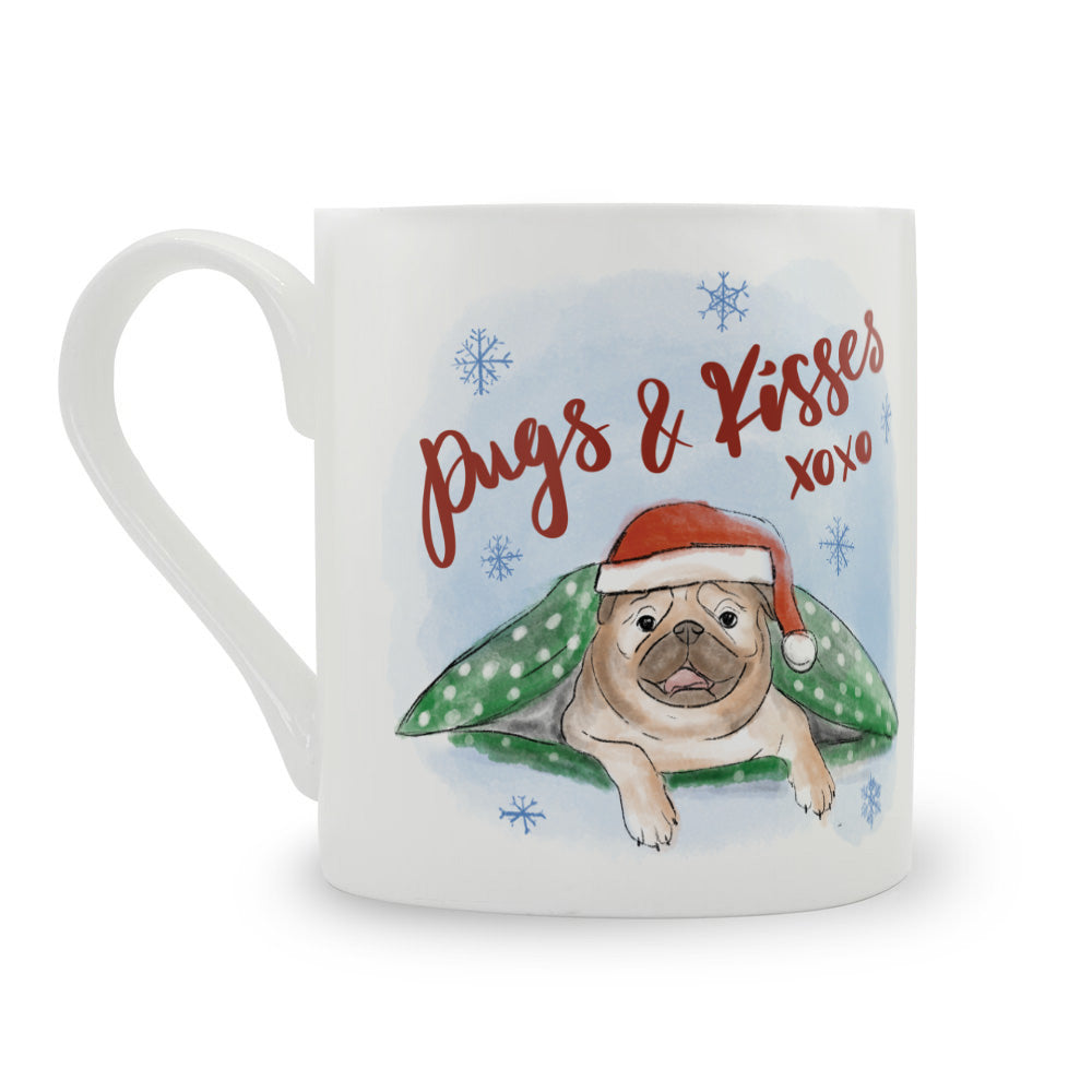 Pugs & Kisses Large Bone China Mug - 350ml