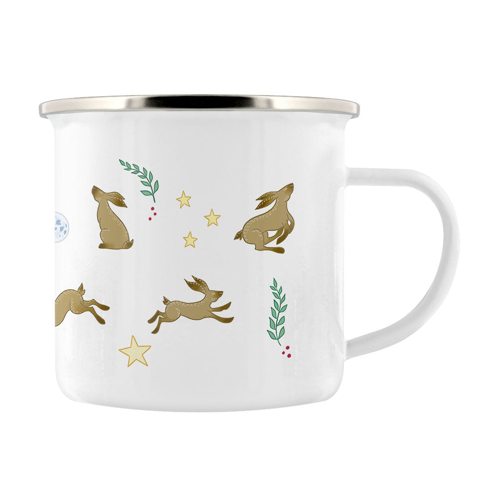 Moon Gazing Hares - Pose Repeat Enamel Mug