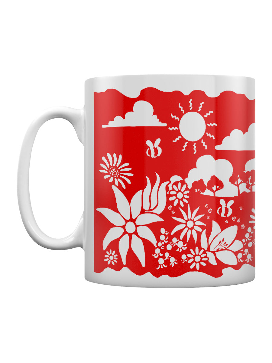 Etched In Nature - An English Country Garden Block (Red) Print Sublimation Mug