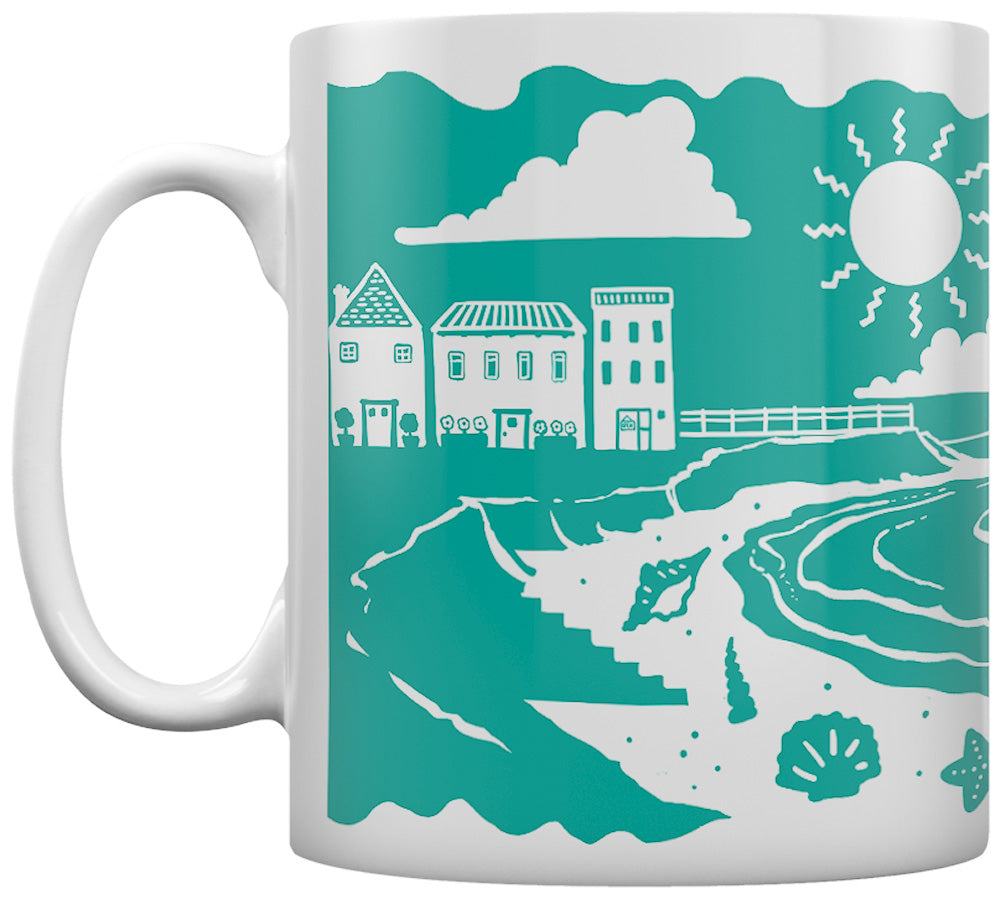 Etched In Nature - By The Seaside Block (Turquoise) Print Sublimation Mug