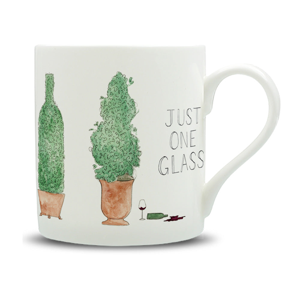 Just One Glass Watercolour Large Bone China Mug - 350ml