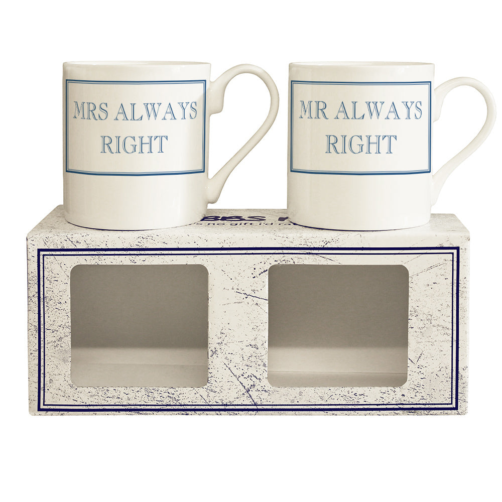Mrs Always Right & Mr Always Right 250ml Mug Gift Set - 2 Pack