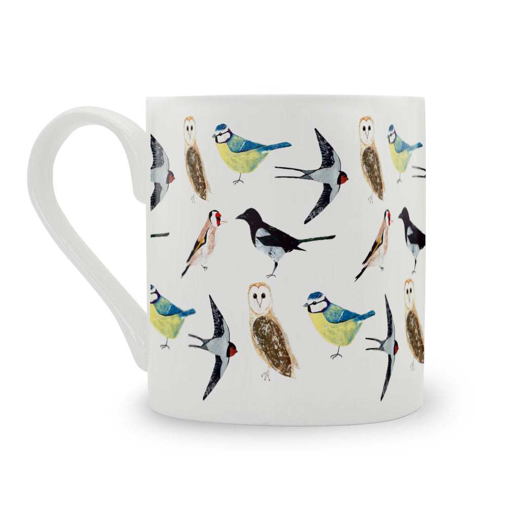 IzziRainey Garden Birds Repeat Large Bone China Mug -350ml