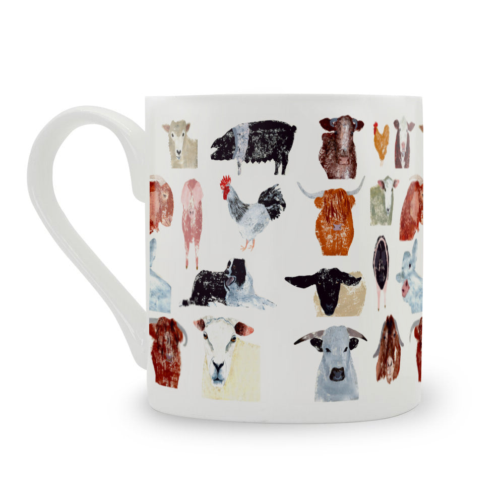 IzziRainey Over The Farm Gate Repeat Large Bone China Mug -350ml