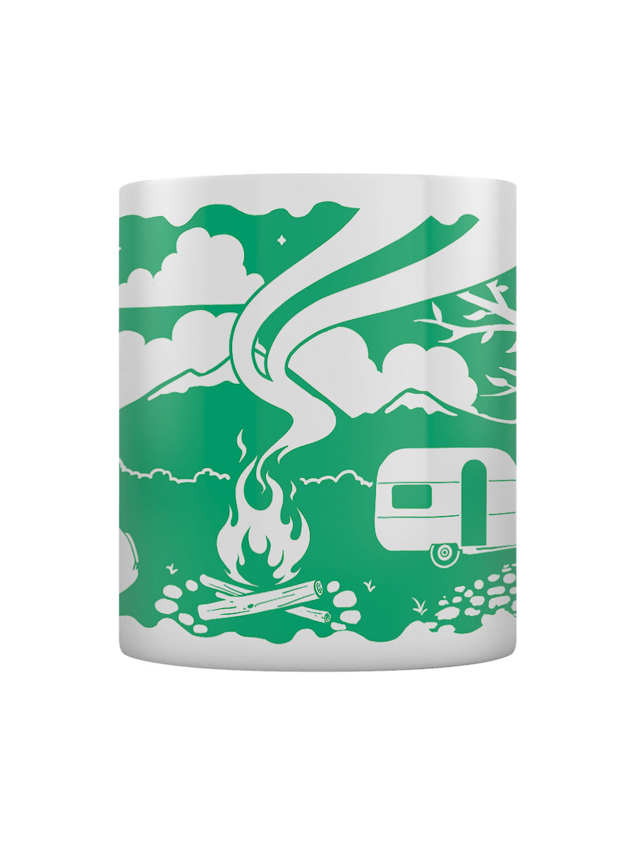 Etched In Nature - Camping Under The Stars Block (Green) Print Sublimation Mug