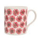 IzziRainey Red Dandelion Repeat Large Bone China Mug -350ml