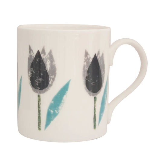 IzziRainey Turquoise Tulip Single Large Bone China Mug -350ml