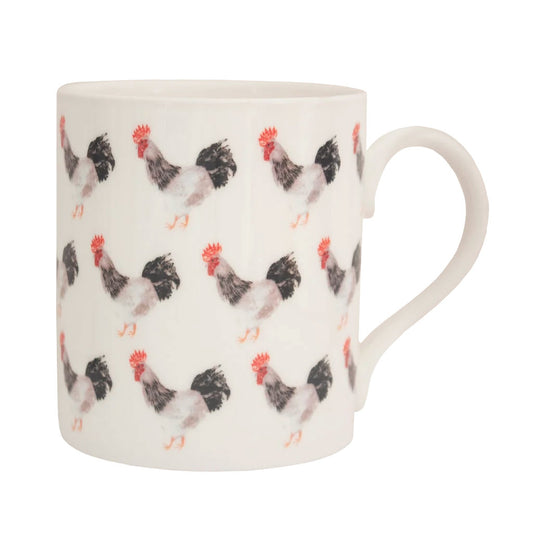 IzziRainey Light Sussex Cockerel Repeat Large Bone China Mug -350ml