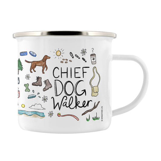 Chief Dog Walker Enamel Mug