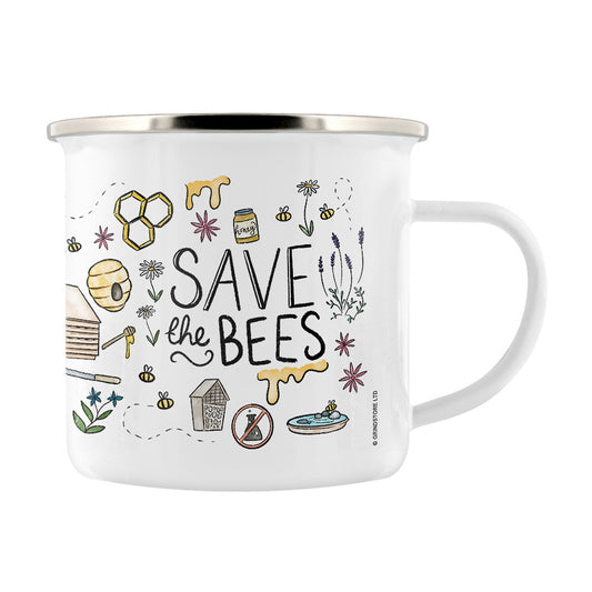 Save The Bees Enamel Mug