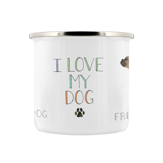 French Bulldog - I Love My Dog Enamel Mug