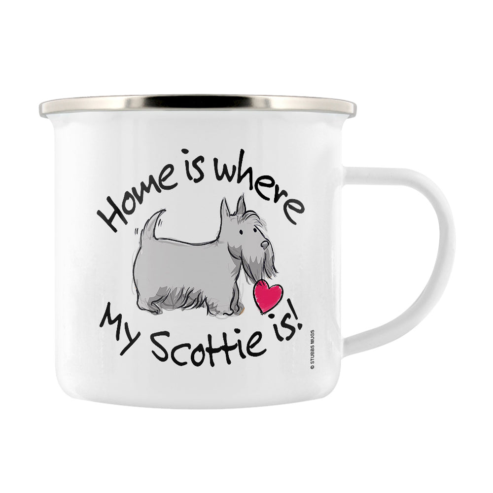 Home Is Where My Scottie Is Enamel Mug