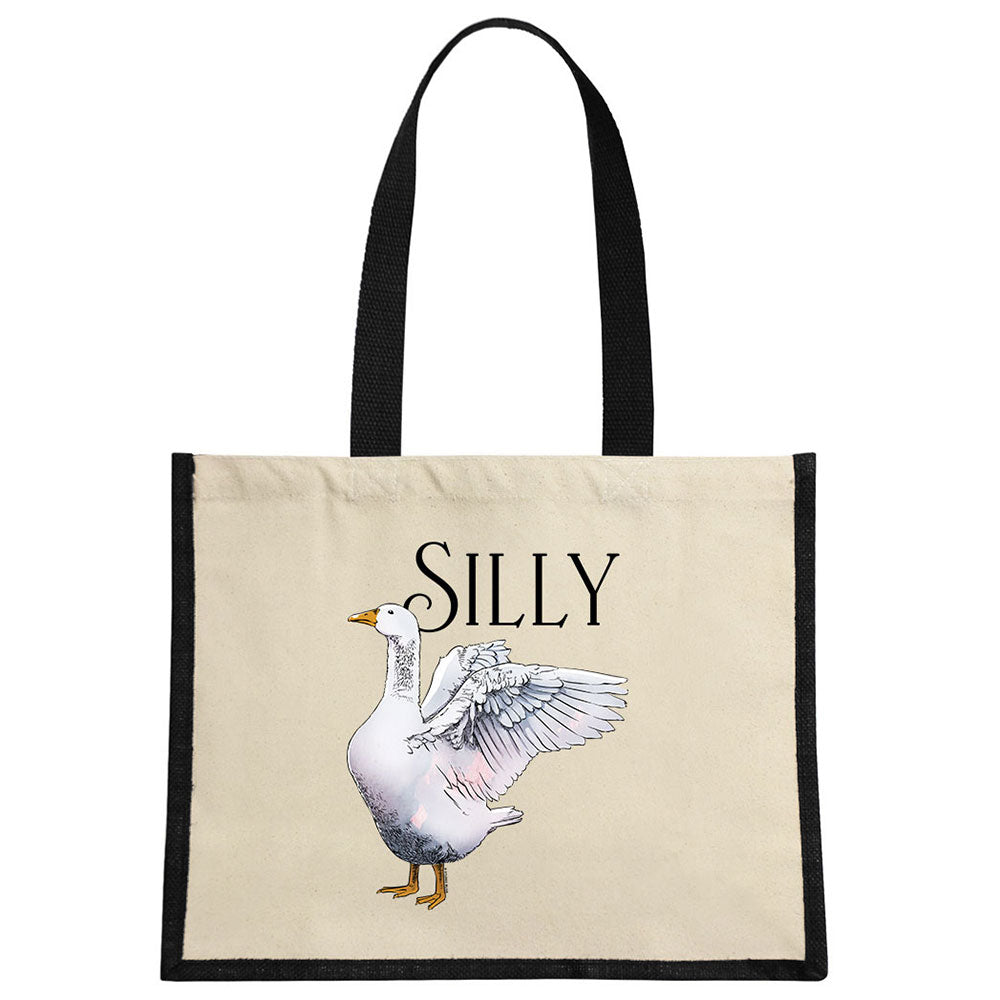 Wild Giggles Silly Goose Jute Bag