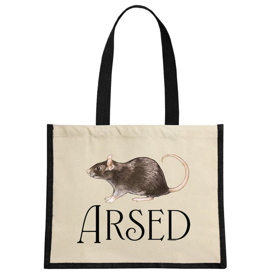 Wild Giggles Rat Arsed Cream & Black Jute Bag