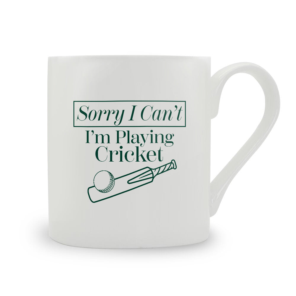 Sorry I Can't I'm Playing Cricket Bone China Mug