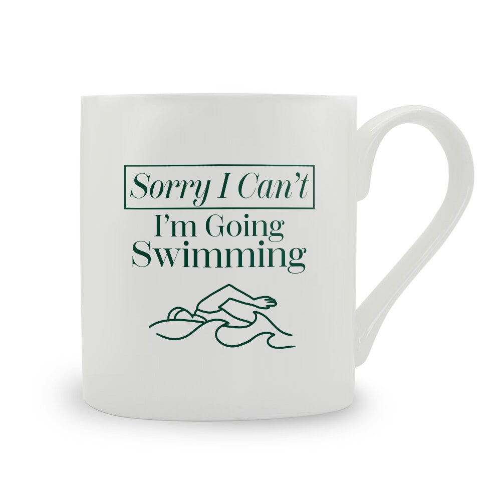 Sorry I Can't I'm Going Swimming Bone China Mug