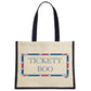 Terribly British Tickety Boo Cream & Navy Jute Bag