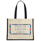 Terribly British Snug As A Bug In A Rug Cream & Navy Jute Bag