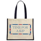 Terribly British Time For A Kip Cream & Navy Jute Bag