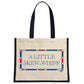 Terribly British A Little Skew - Whiff Cream & Navy Jute Bag