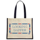 Terribly British Looking Dapper Cream & Navy Jute Bag