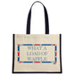 Terribly British What A Load Of Waffle Cream & Navy Jute Bag