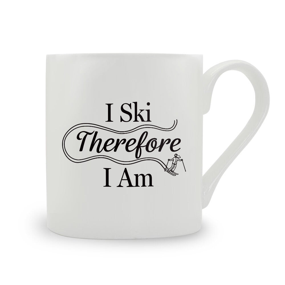 I Ski Therefore I Am Bone China Mug