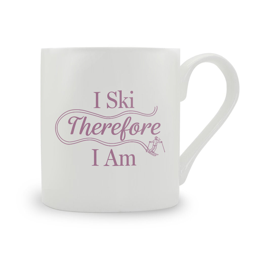 I Ski Therefore I Am Bone China Mug