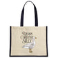 Wild Giggles Merry Christmas Silly Goose Cream & Navy Jute Bag