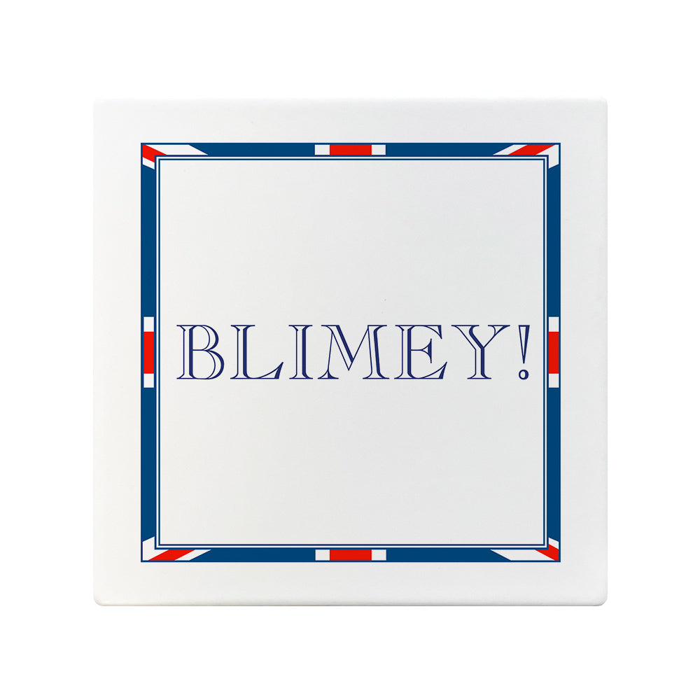 Terribly British Blimey! Square Ceramic Coaster