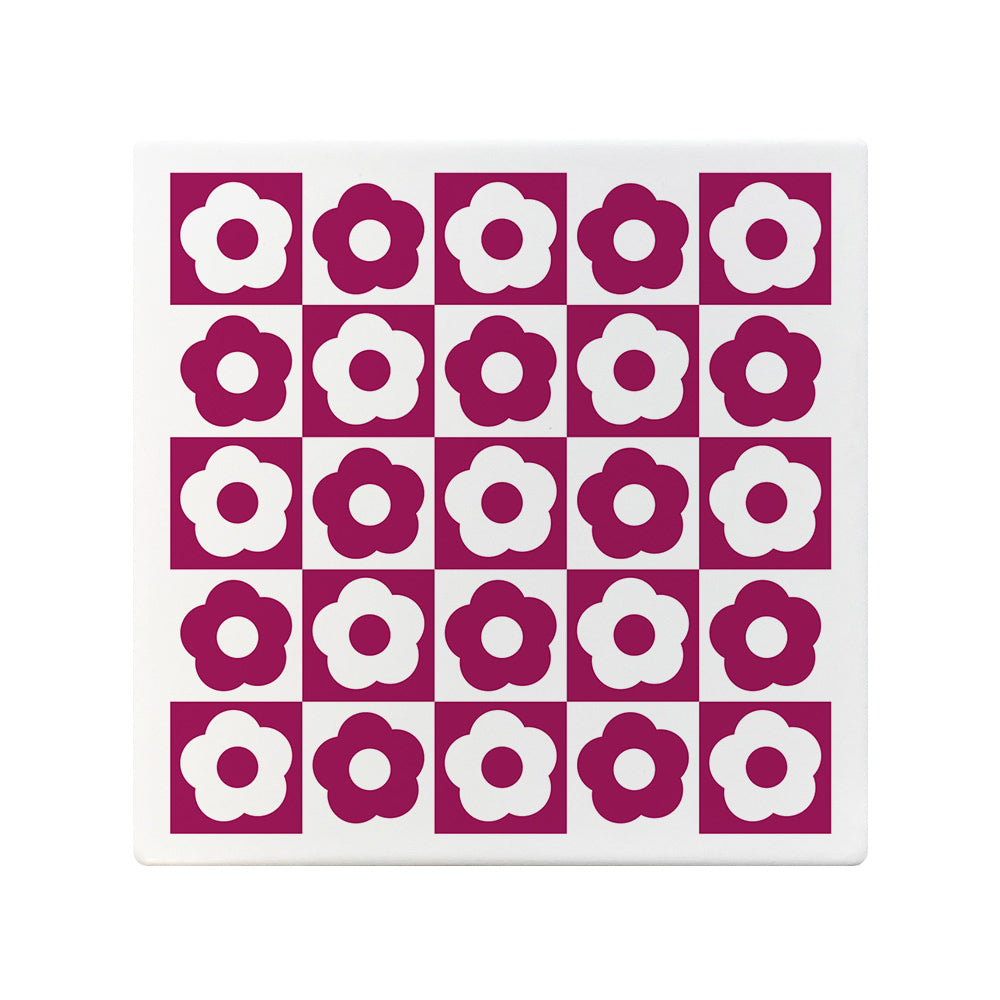 Retro Pattern 1 Square Ceramic Coaster