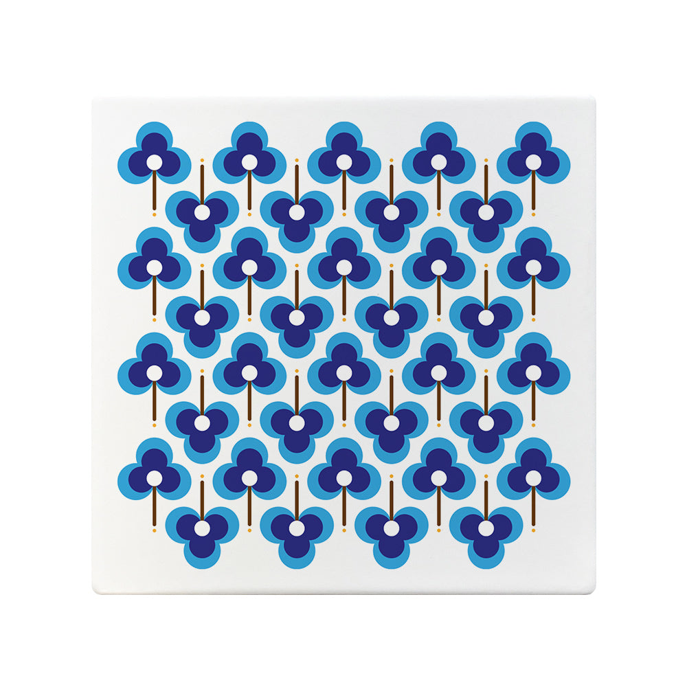 Retro Pattern 6 Square Ceramic Coaster