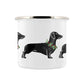 IzziRainey Sausage Dog Christmas Enamel Mug