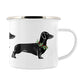 IzziRainey Sausage Dog Christmas Enamel Mug