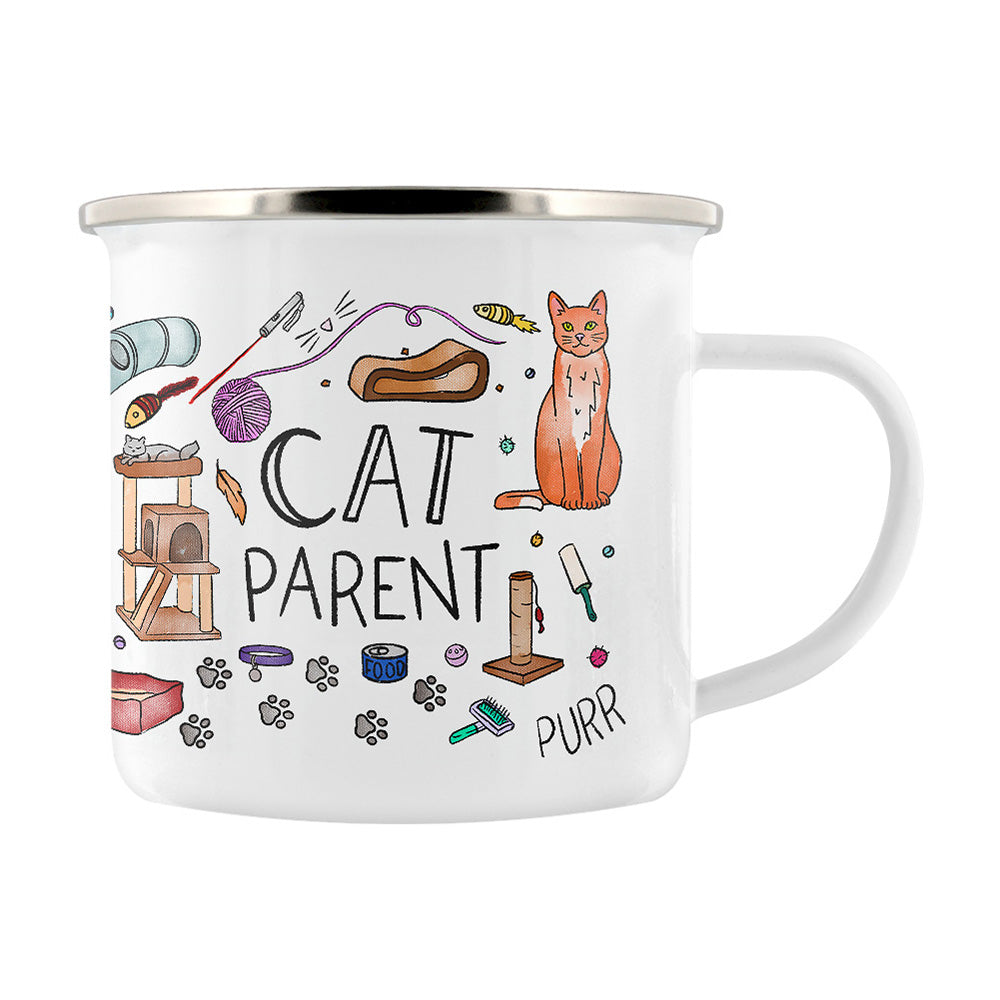 Cat Parent Enamel Mug