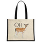 Wild Giggles Oh Deer Cream & Black Jute Bag