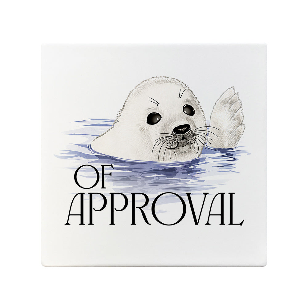 Wild Giggles Seal Of Approval Ceramic Coaster