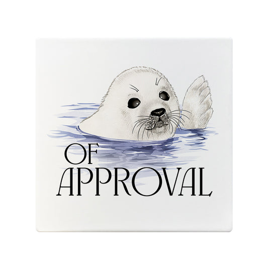 Wild Giggles Seal Of Approval Ceramic Coaster