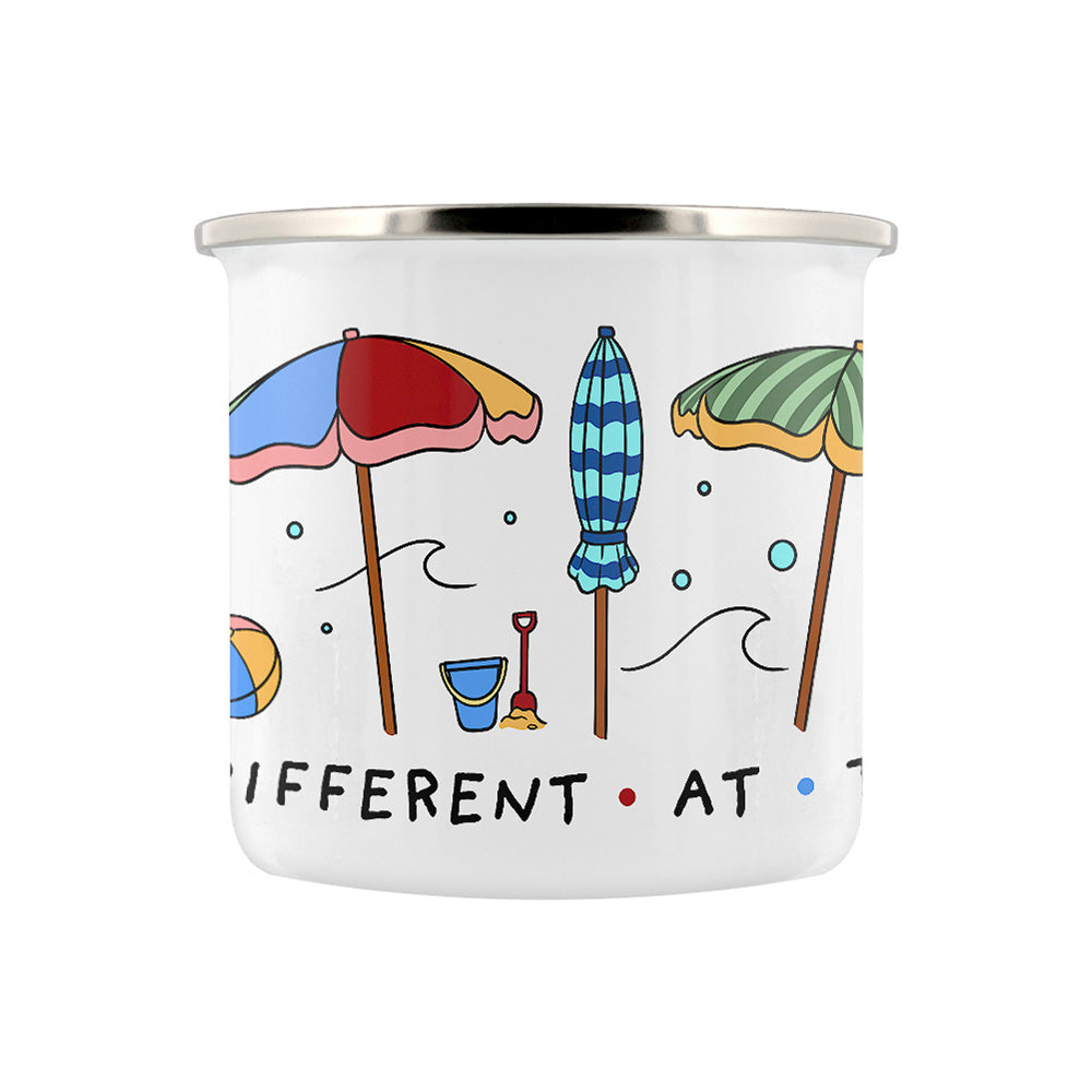 By The Seaside - Life Is Different At The Beach Enamel Mug