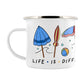 By The Seaside - Life Is Different At The Beach Enamel Mug