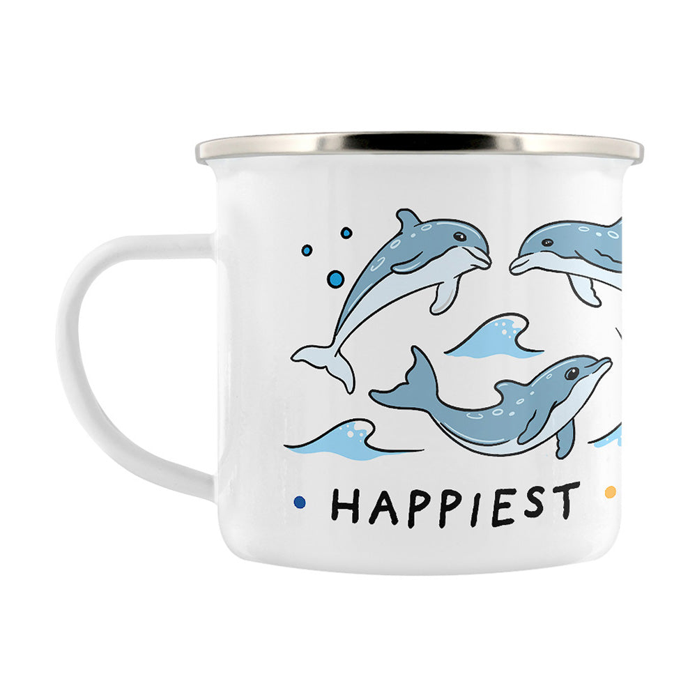 By The Seaside - Happiest By The Coast Enamel Mug