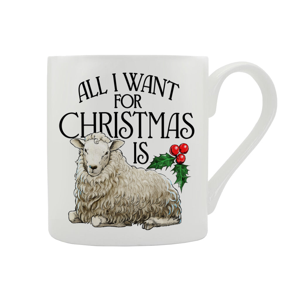 Wild Giggles All I Want For Christmas Is Ewe Bone China Mug