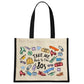 Take Me Back To The 80s Cream & Black Jute Bag