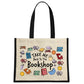 Take Me Back To The Bookshop Cream & Black Jute Bag